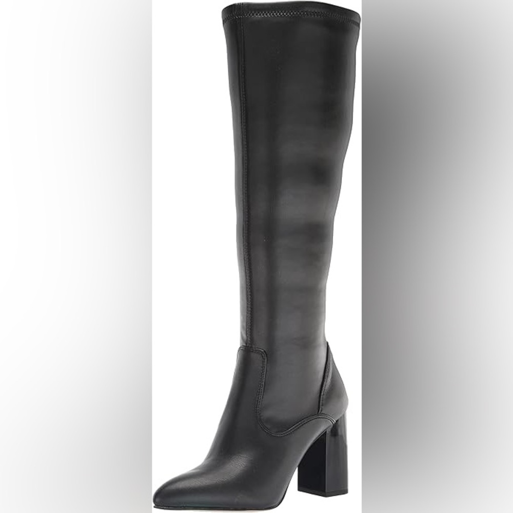 Franco Sarto Katherine Wide Calf Knee High Boot - Black Faux Leather - Size 10 - Picture 2 of 11